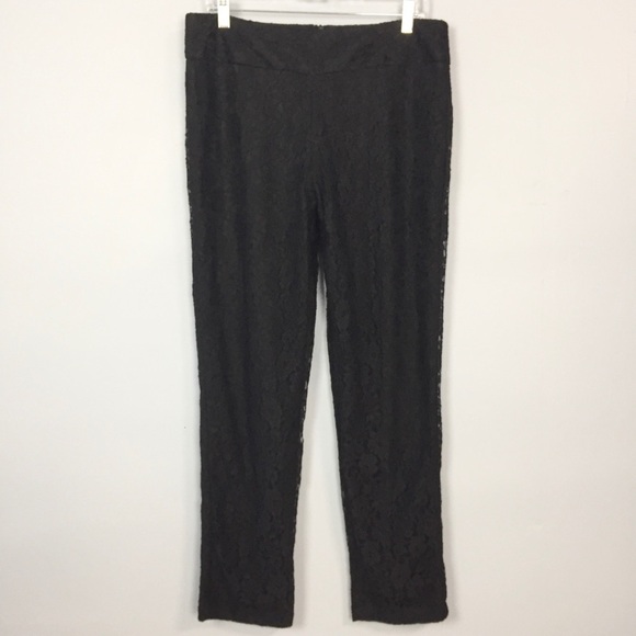 CATO Fully Lined Floral Lace Overlay Dress Pants - Picture 2 of 16